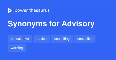 ADVISORY Synonyms: 20 Similar Words .